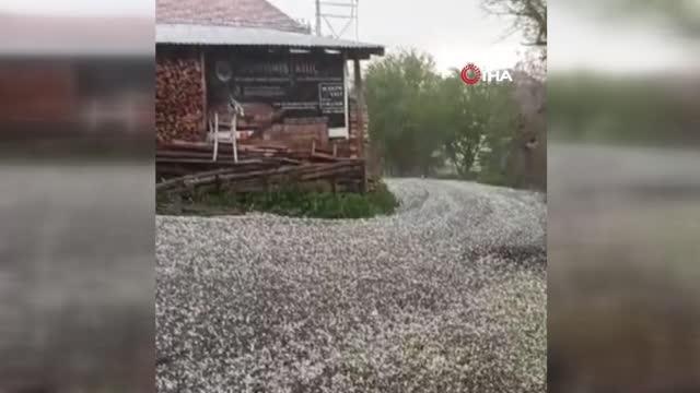 Kastamonu'da dolu yağışı etkili oldu