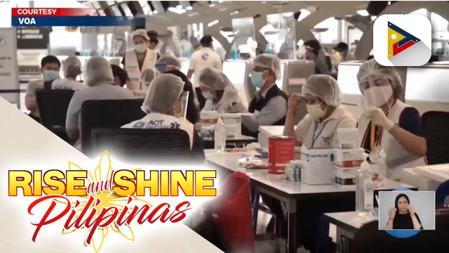 Bangkok International Airport, ginamit na ring vaccine center; layon ng programa, mapababa ang kaso ng COVID-19 at mapalakas ang kanilang mamamayan laban sa sakit