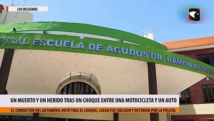Un muerto y un herido grave tras un choque entre una motocicleta y un auto en Los Helechos