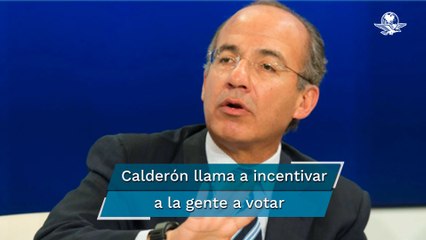 "No nos levantemos en armas, levantémonos con votos", dice Calderón a empresarios