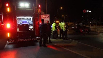 İzmir'de takla atan otomobilin sürücüsü yaralandı