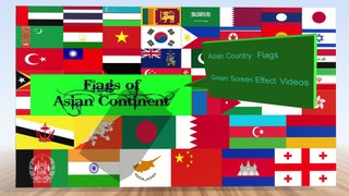 ASIAN CONTINENT COUNTRY NATIONAL FLAG ANIMATED GREEN SCREEN EFFECT BACKGROUND VIDEO | national flags