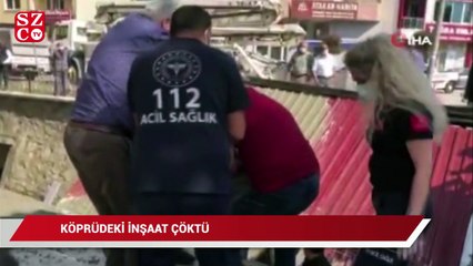 Köprüdeki inşaat çöktü: 3 yaralı