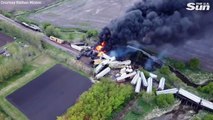 Train carrying fertiliser & highly explosive ammonium nitrate derails in Iowa