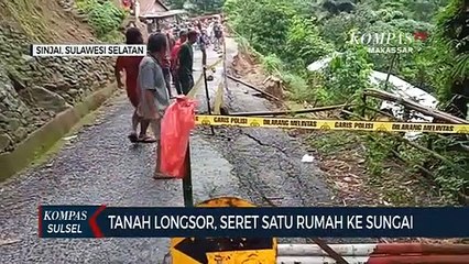 Tanah Longsor, Seret Satu Rumah Ke Sungai