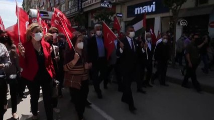 CHP Elazığ Milletvekili Erol, İsrail'in Filistinlilere yönelik saldırılarını protesto için yürüdü