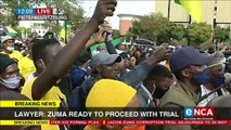 Carl Niehaus addresses ANC supporters outside court