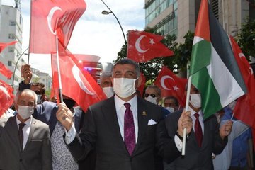 ELAZIĞ'DA FİLİSTİN'E DESTEK YÜRÜYÜŞÜ