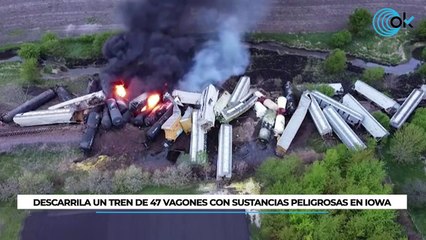 Descarrila un tren de 47 vagones con sustancias peligrosas en Iowa