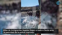 Miles de inmigrantes ilegales llegan a nado a Ceuta ante la pasividad de la policía marroquí
