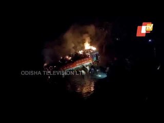 Truck Catches Fire After Coming In Contact With High Tension Wire In Bhadrak