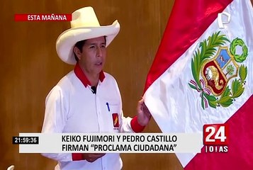 Скачать видео: Pedro Castillo firma Proclama Ciudadana: “Hago este juramento de todo corazón