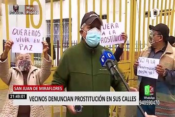 SJM: vecinos aseguran vivir intranquilos por la prostitución que los aqueja