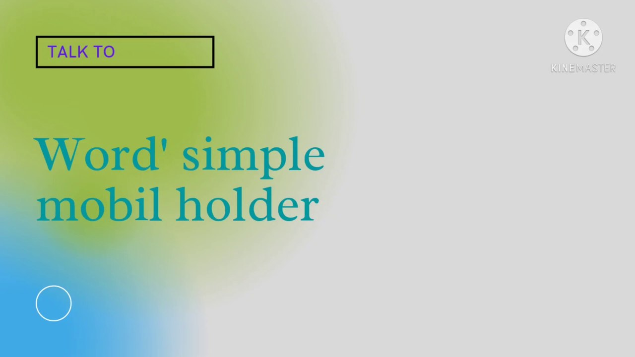 How to make world'simplest mobile Holder