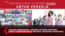 Jokowi Tinjau Vaksinasi Gotong Royong Untuk Pekerja di PT Unilever