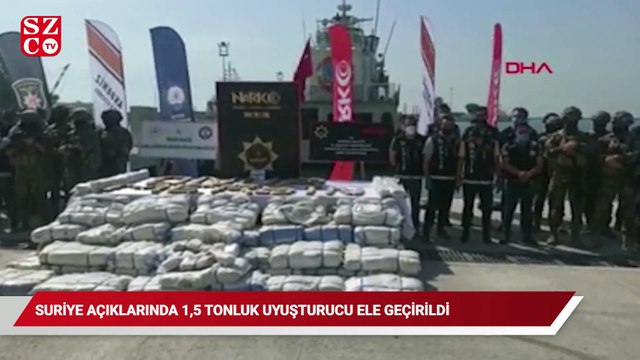 Suriye açıklarında ele geçirilen 1,5 tonluk uyuşturucu mersin limanında
