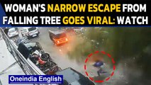 Mumbai: Woman's miraculous escape from a giant tree during cyclone Tauktae | Oneindia News