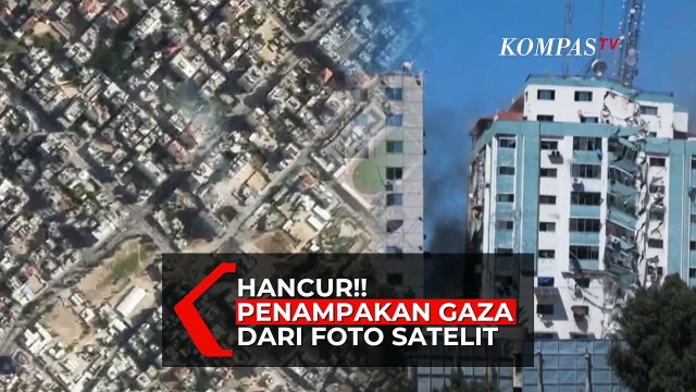 Hancur! Penampakan Gaza dari Foto Satelit Pasca Serangan Israel