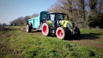 Epandage fumier 2021 - Claas Arion 630   Rolland Rollforce | Valtra T214   Gregoire-Besson