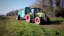 Epandage fumier 2021 - Claas Arion 630 + Rolland Rollforce | Valtra T214 + Gregoire-Besson