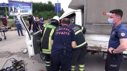 Kontrolden çıkan kamyonet önce tıra, sonra otomobile böyle çarptı