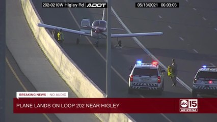 Plane lands on Loop 202 in Mesa Tuesday morning