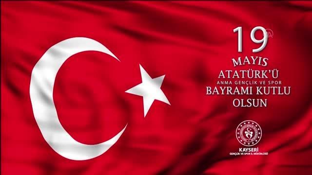 Kayseri'de tarihi mekanlarda çekilen 19 Mayıs temalı klipte sporcular rol aldı