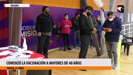 Comenzó la vacunación a mayores de 40 años