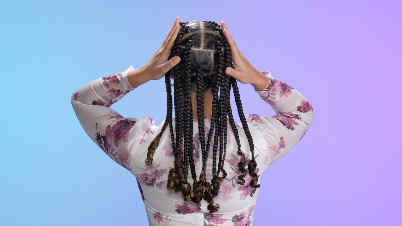 Jumbo Knotless Braids With Curly Ends | Cosmo's The Braid Up