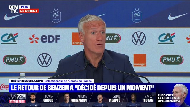 Didier Deschamps sur le retour de Karim Benzema: La décision a été prise il y a un bon petit moment