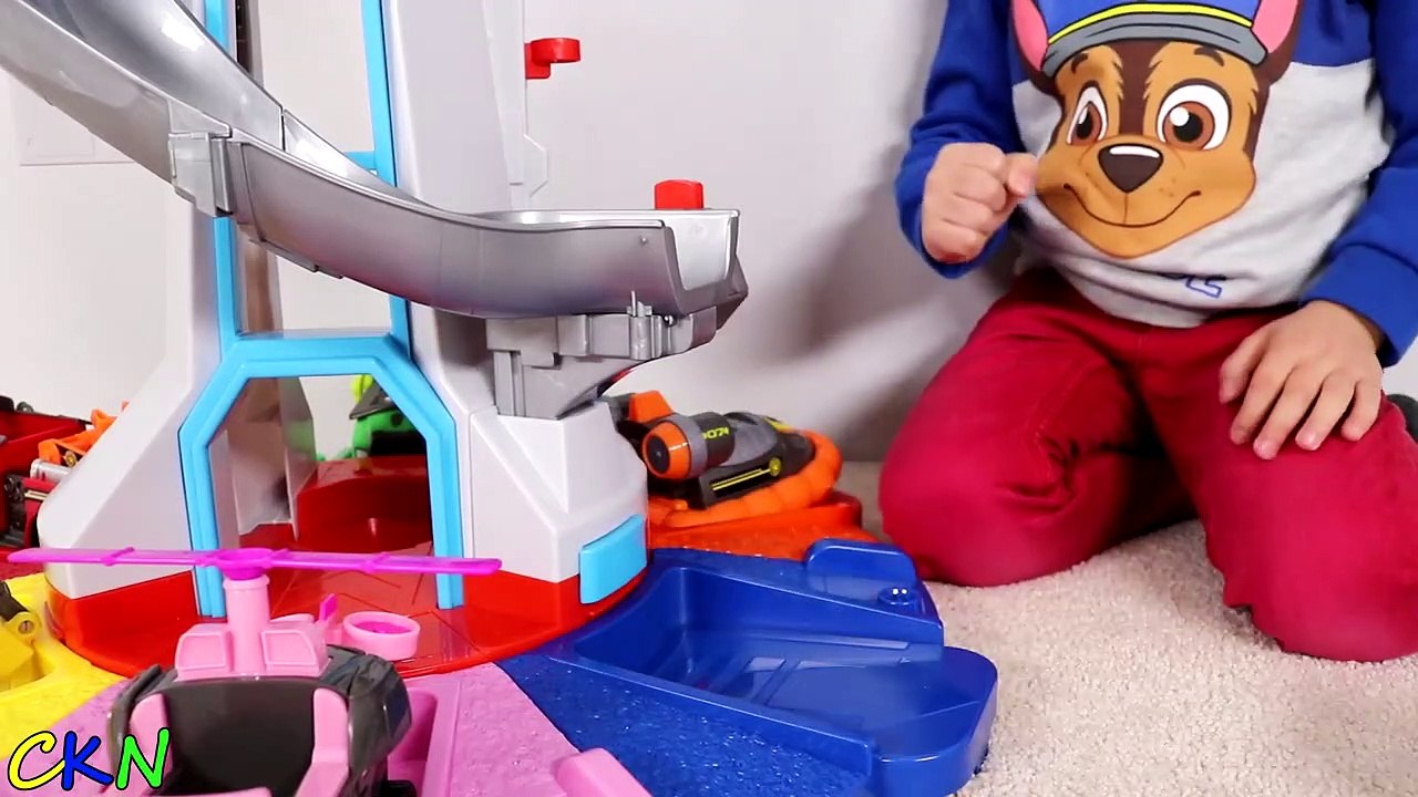 Biggest Paw Patrol Lookout Tower! Toy Unboxing With Chase Marshall Skye Rocky Rubble Zuma Ckn Toys