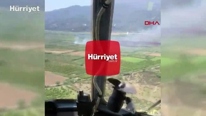 Muğla'da Köyceğiz Gölü kenarında sazlık yangını