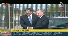 Mandatario de Türkiye recibe a su homólogo de Venezuela Nicolás Maduro