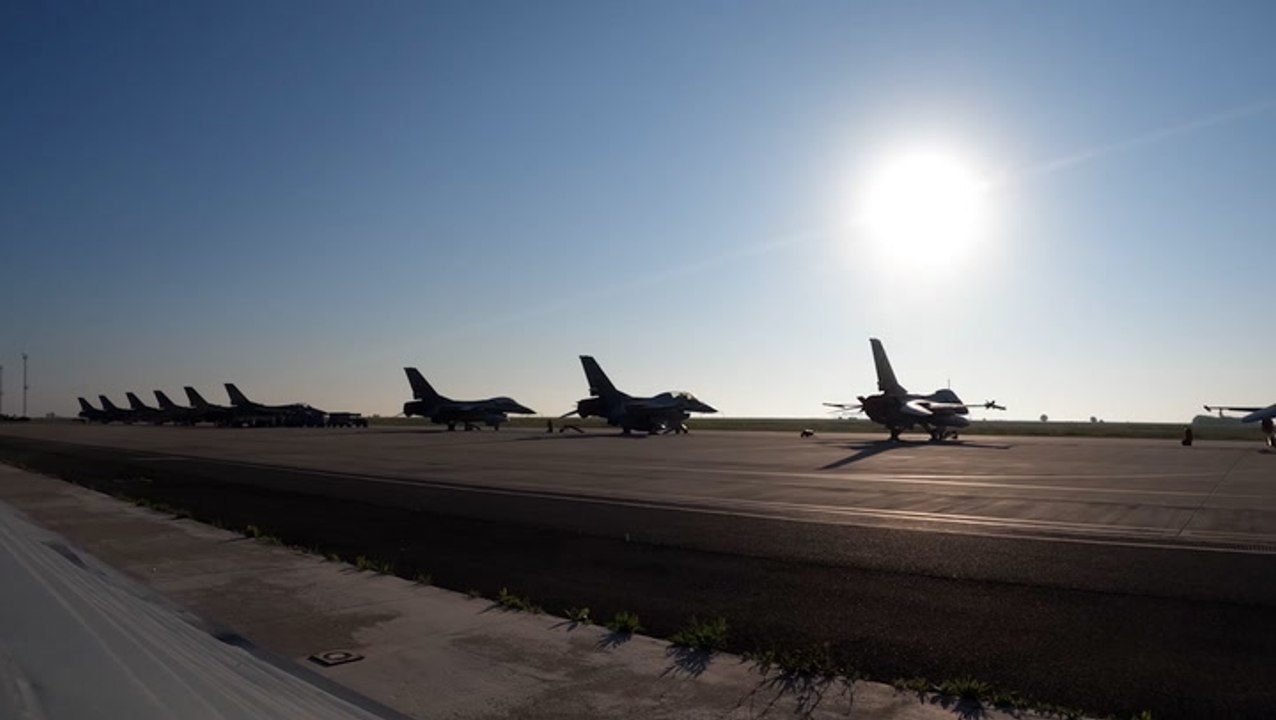 Stunning sunrise from U.S. Air Force base in Ro...