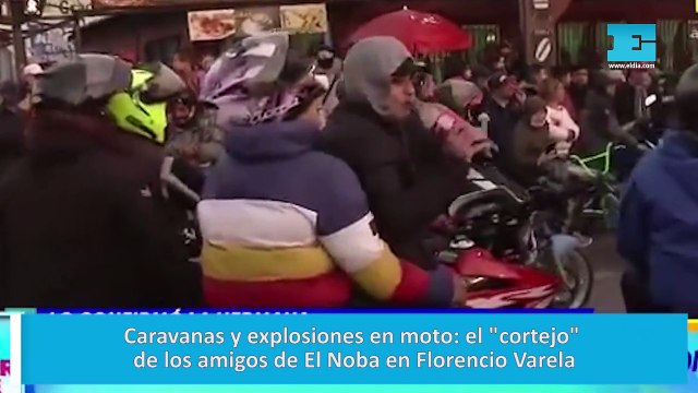 Caravanas y explosiones en moto: el cortejo de los amigos de El Noba en Florencio Varela