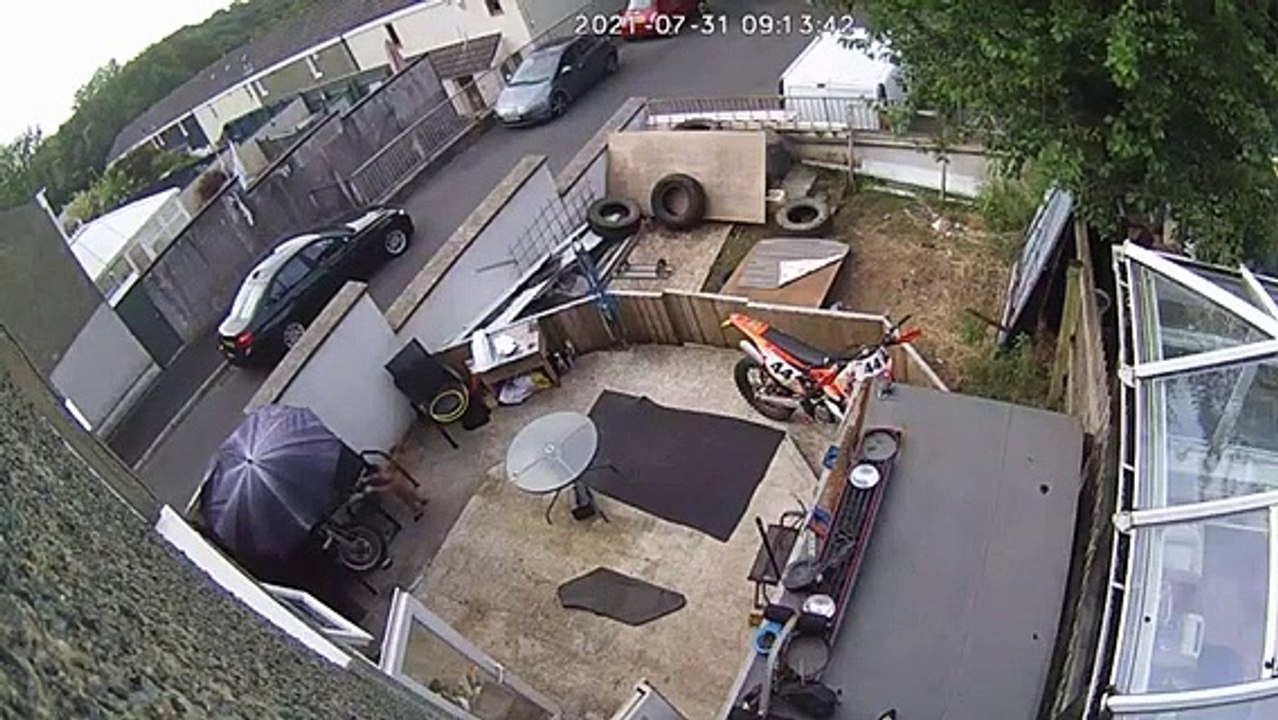 Dad Saves Son From Falling Motorcycle