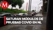 Registran largas filas en módulos de drive thru para pruebas covid-19; Nuevo León