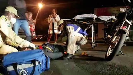 Motociclista fica ferido após forte colisão no Pacaembu