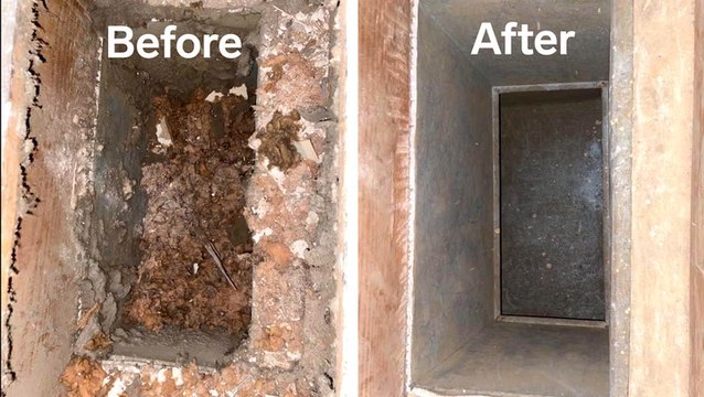 How decades worth of dust is deep-cleaned from air ducts