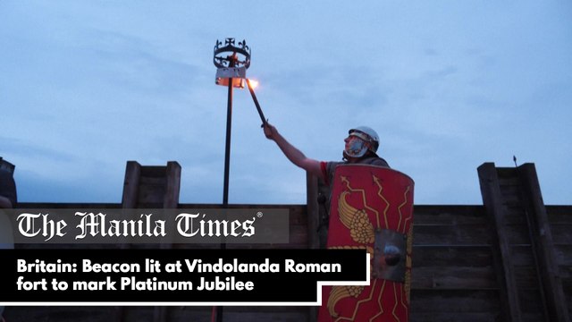 Britain: Beacon lit at Vindolanda Roman fort to mark Platinum Jubilee