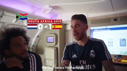 MARCELO_ BALE_ RAMOS and their teammates _ FUNNY MOMENTS Emirates A380