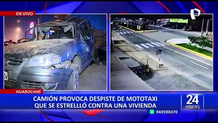 Huarochirí: camión provoca despiste de auto que se estrelló contra vivienda