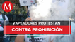 Protestan contra la prohibición de vapeadores afuera de Cofepris