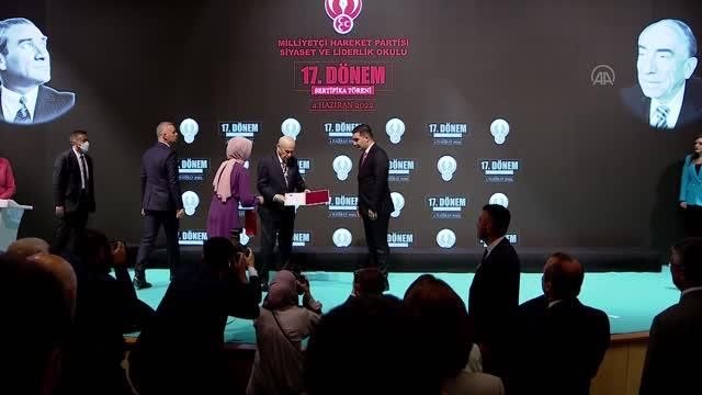 MHP Genel Başkanı Bahçeli, MHP Siyaset ve Liderlik Okulu 17. Dönem Sertifika Töreni ne katıldı