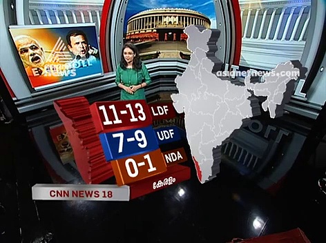 യുഡിഎഫിന് 15 സീറ്റുകൾ; ബിജെപി മൂന്ന് സീറ്റുകൾ വരെ നേടാൻ സാധ്യത