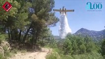 Un incendio forestal obliga a intervenir medios aéreos en la sierra de Aitana