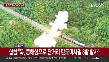 합참 "북, 평양 순안 일대 등서 단거리 탄도미사일 8발 발사"
