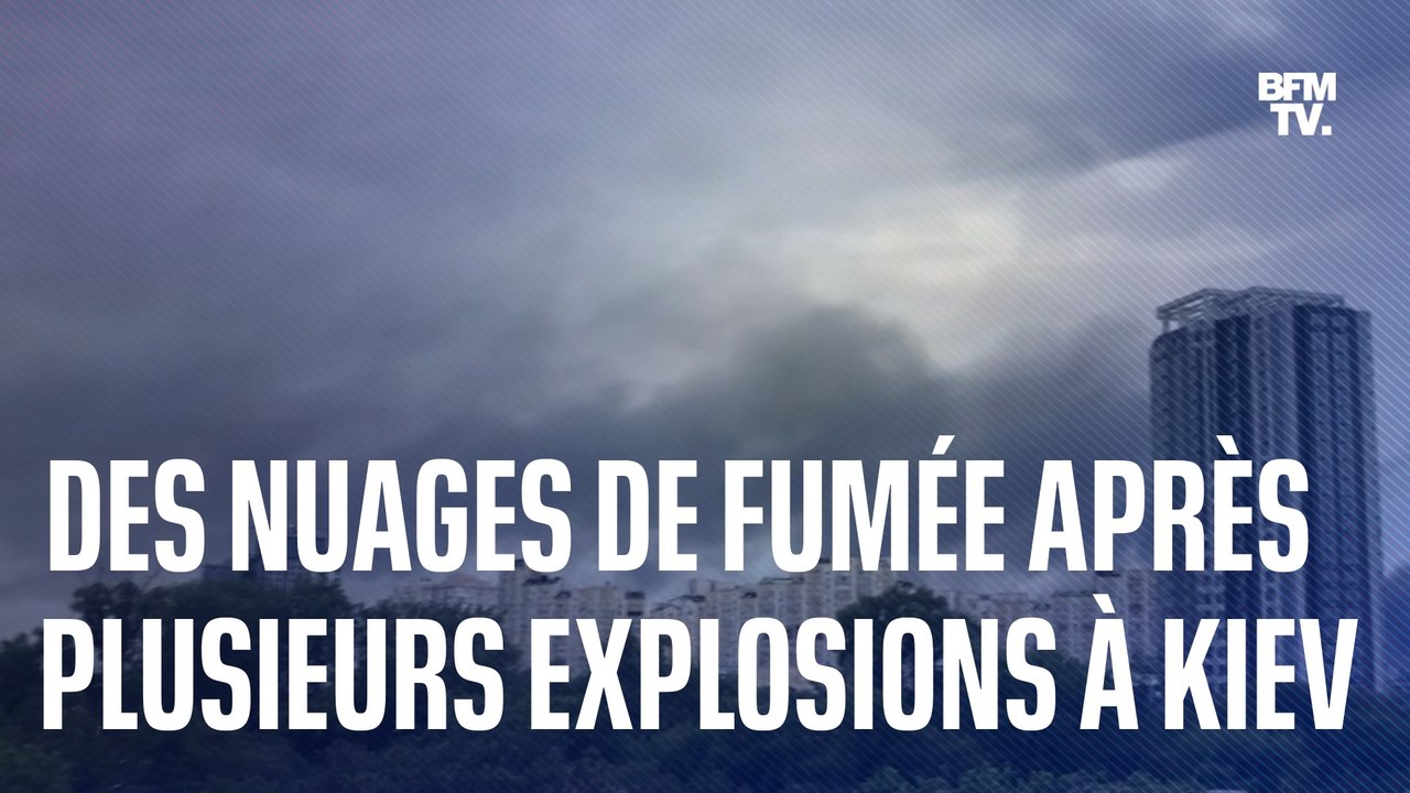 À Kiev, des nuages de fumée après que des explosions ont été entendues