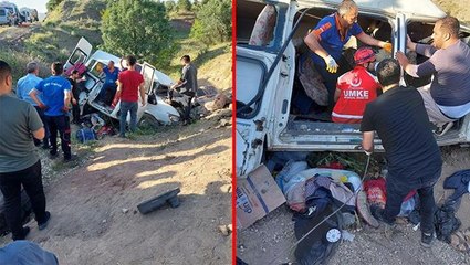 İşçileri taşıyan minibüs uçuruma yuvarlandı: 4 ölü, 6 yaralı