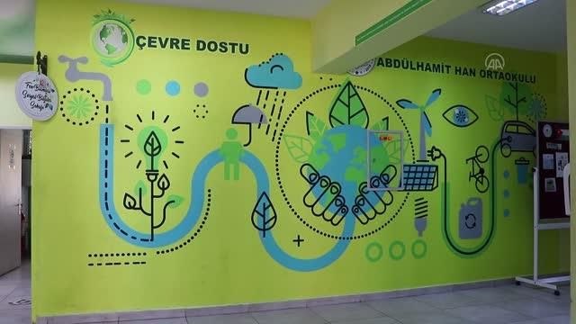 Çevre dostu okulda öğrenciler geri dönüşüm bilinciyle yetişiyor